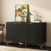 Luma Modern Fluted 3-Door Black Sideboard/TV Stand Cabinet