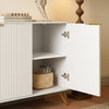 Luma Modern Fluted 3-Door White Sideboard/TV Stand Cabinet