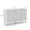 Luma Modern Fluted 3-Door White Sideboard/TV Stand Cabinet