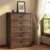 Rowen Rustic Solid Walnut Wood 5-Drawer Dresser - Riumlore