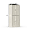 Maren Rustic Solid White Wood Storage Cabinet - Riumlore