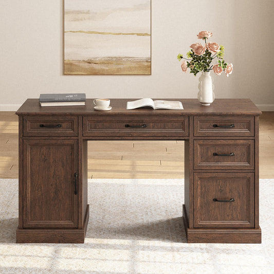Rowen Farmhouse Large Storage Home Office Desk