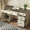 Maren Farmhouse Large Storage Home Office Desk with Drawers