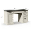 Maren Farmhouse Large Storage Home Office Desk with Drawers