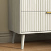 Corin Mid-Century-Modern Fluted White 5-Drawer Dresser - Riumlore