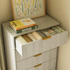 Corin Mid-Century-Modern Fluted White 5-Drawer Dresser - Riumlore