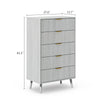Corin Mid-Century-Modern Fluted White 5-Drawer Dresser - Riumlore