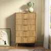 Thene Mid-Century-Modern Fluted 5-Drawer Dresser - Riumlore