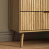 Thene Mid-Century-Modern Fluted 5-Drawer Dresser - Riumlore