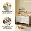 Corin Mid-Century-Modern Fluted White 6-Drawer Dresser