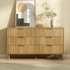 Thene Mid-Century-Modern Fluted 6-Drawer Dresser - Riumlore