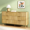 Thene Mid-Century-Modern Fluted 6-Drawer Dresser - Riumlore