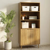 Thene Mid-Century-Modern Fluted Bookcase with Open Shelf - Riumlore