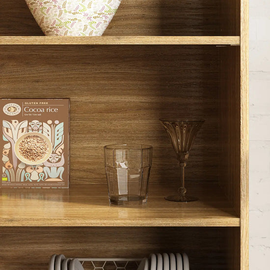 Thene Mid-Century-Modern Fluted Bookcase with Open Shelf - Riumlore