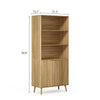 Thene Mid-Century-Modern Fluted Bookcase with Open Shelf - Riumlore