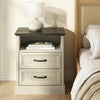 Maren Rustic Nightstand with 2-Drawer & Open Shelf - Riumlore
