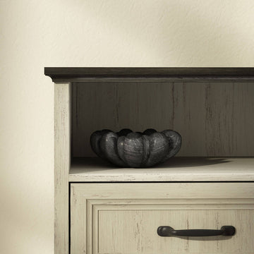 Maren Rustic Nightstand with 2-Drawer & Open Shelf - Riumlore