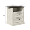 Maren Rustic Nightstand with 2-Drawer & Open Shelf - Riumlore