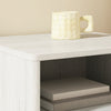 Corin Mid-Century Fluted White Nightstand with Drawer & Open Shelf - Riumlore