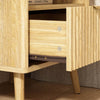 Thene Mid-Century Fluted Nightstand with Drawer & Open Shelf - Riumlore