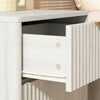 Corin Mid-Century-Modern Fluted 2-Drawer White Nightstand - Riumlore
