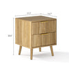 Thene Mid-Century-Modern Fluted 2-Drawer Nightstand - Riumlore