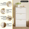 Ansel Minimalist 3-Tier Vertical White Shoe Cabinet - Riumlore