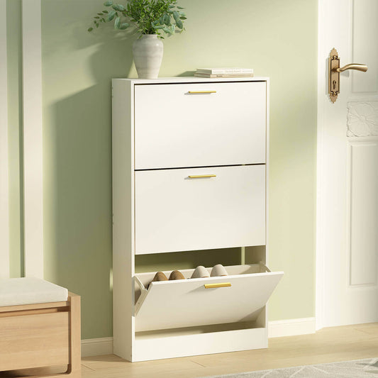 Ansel Minimalist 3-Tier Vertical Shoe Cabinet - Riumlore