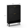 Xyla Farmhouse 2-Tier Vertical Black Shoe Cabinet