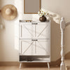 Xyla Farmhouse 2-Tier Vertical White Shoe Cabinet
