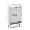 Xyla Farmhouse 2-Tier Vertical White Shoe Cabinet