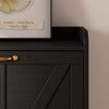 Xyla Farmhouse 4-Door Vertical Black Shoe Cabinet