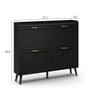 Xyla Farmhouse 4-Door Vertical Black Shoe Cabinet