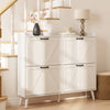 Xyla Farmhouse 4-Door Vertical White Shoe Cabinet