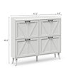 Xyla Farmhouse 4-Door Vertical White Shoe Cabinet