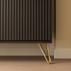 Luma Modern Fluted 3-Tier Vertical Black Shoe Cabinet - Riumlore