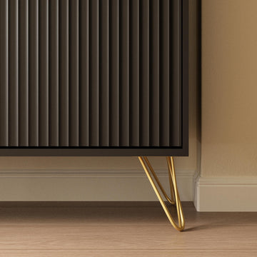 Luma Modern Fluted 3-Tier Vertical Black Shoe Cabinet - Riumlore