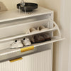 Luma Modern Fluted 3-Tier Vertical White Shoe Cabinet