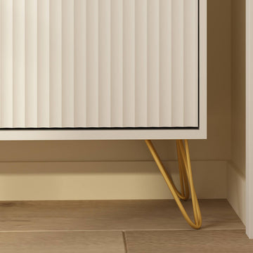 Luma Modern Fluted 3-Tier Vertical White Shoe Cabinet - Riumlore