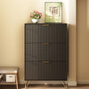 Luma Modern Fluted 3-Tier Vertical Black Shoe Cabinet - Riumlore