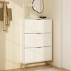 Luma Modern Fluted 3-Tier Vertical White Shoe Cabinet