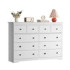 55.1" Wide Dresser for Bedroom, 10 Drawer Dresser with Large Drawers, Dresser for TVs Up to 65",White