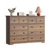 55.1" Wide Dresser for Bedroom, 10 Drawer Dresser with Large Drawers, Dresser for TVs Up to 65",Brown