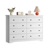 55.1" Wide Dresser for Bedroom, 8 Drawer Dresser with Large Drawers, Dresser for TVs Up to 65",White