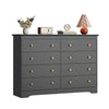 55.1" Wide Dresser for Bedroom, 8 Drawer Dresser with Large Drawers, Dresser for TVs Up to 65",Black