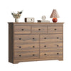 55.1" Wide Dresser for Bedroom, 9 Drawer Dresser with Large Drawers, Dresser for TVs Up to 65",Brown