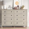 8-Drawer Dressers for Bedroom,55.1"Width Modern Chest of Drawer with Metal Handlesfor Living Room,Hallway,Entryway,Beige