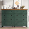 8-Drawer Dressers for Bedroom,55.1"Width Modern Chest of Drawer with Metal Handlesfor Living Room,Hallway,Entryway,Green