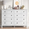 8-Drawer Dressers for Bedroom,55.1"Width Modern Chest of Drawer with Metal Handlesfor Living Room,Hallway,Entryway,White