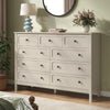 9-Drawer Dressers for Bedroom,55.1"Width Modern Chest of Drawer with Metal Handlesfor Living Room,Hallway,Entryway,Beige